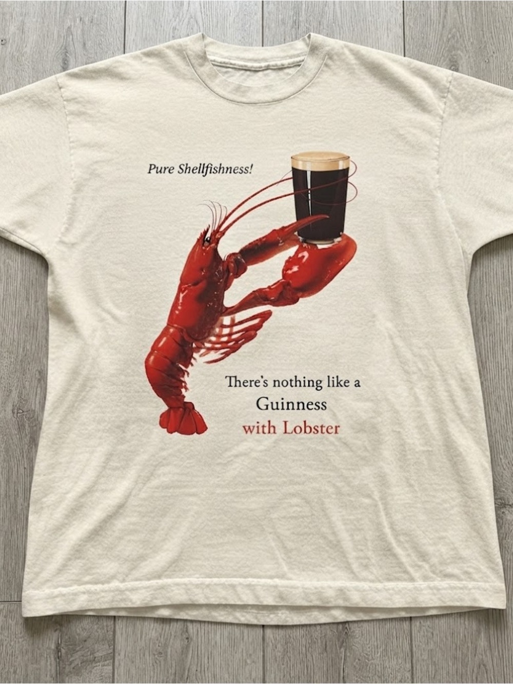 Funny Lobster Stout Beer Graphic Tee Off White Shirt Gildan T-Shirt
